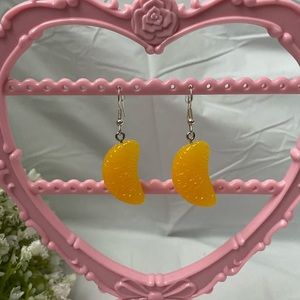 Orange fruit earrings